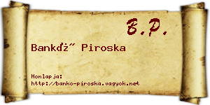Bankó Piroska névjegykártya