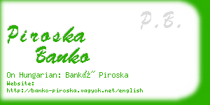 piroska banko business card