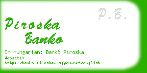 piroska banko business card